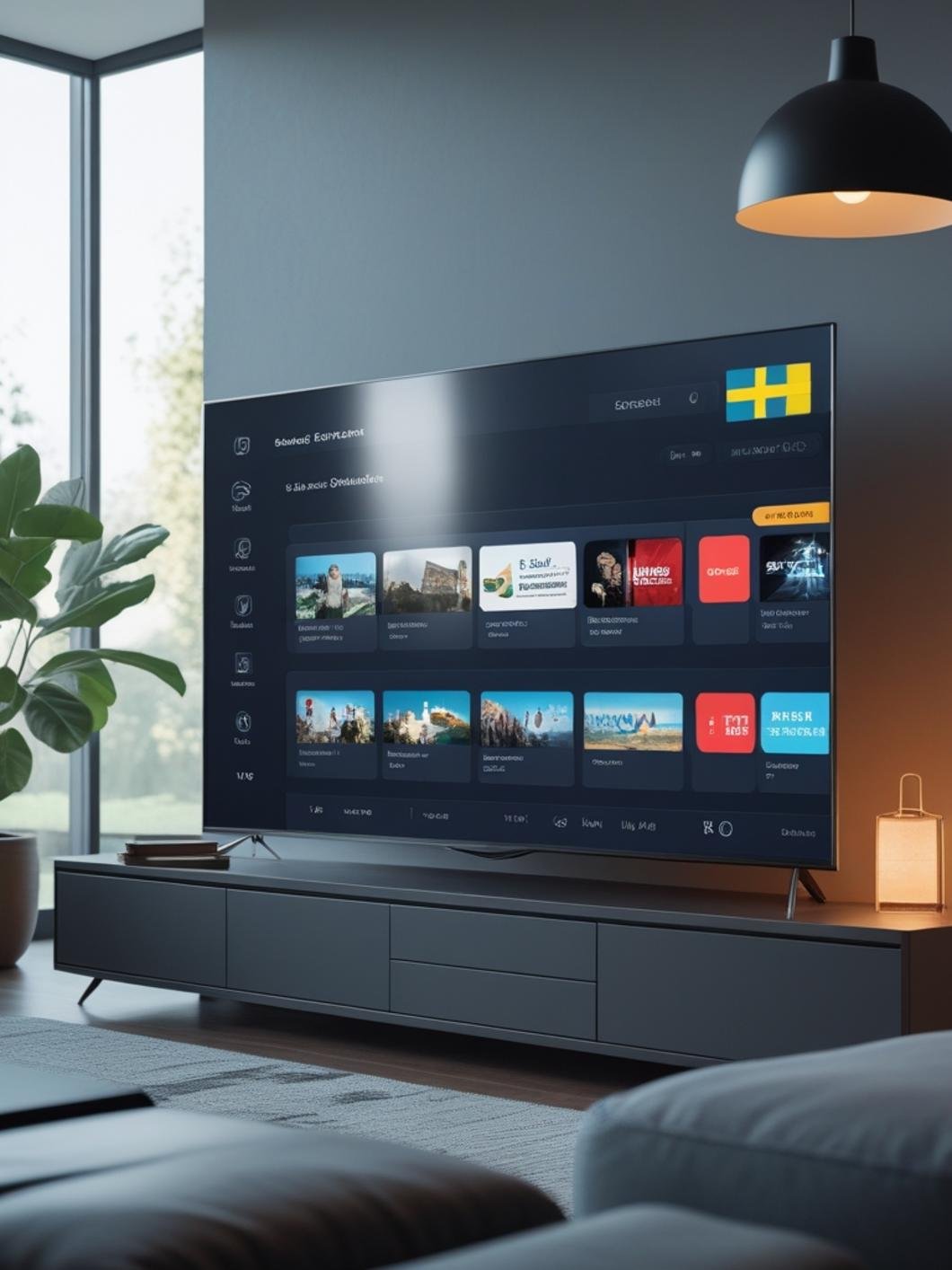 En person som njuter av IPTV på en soffa.